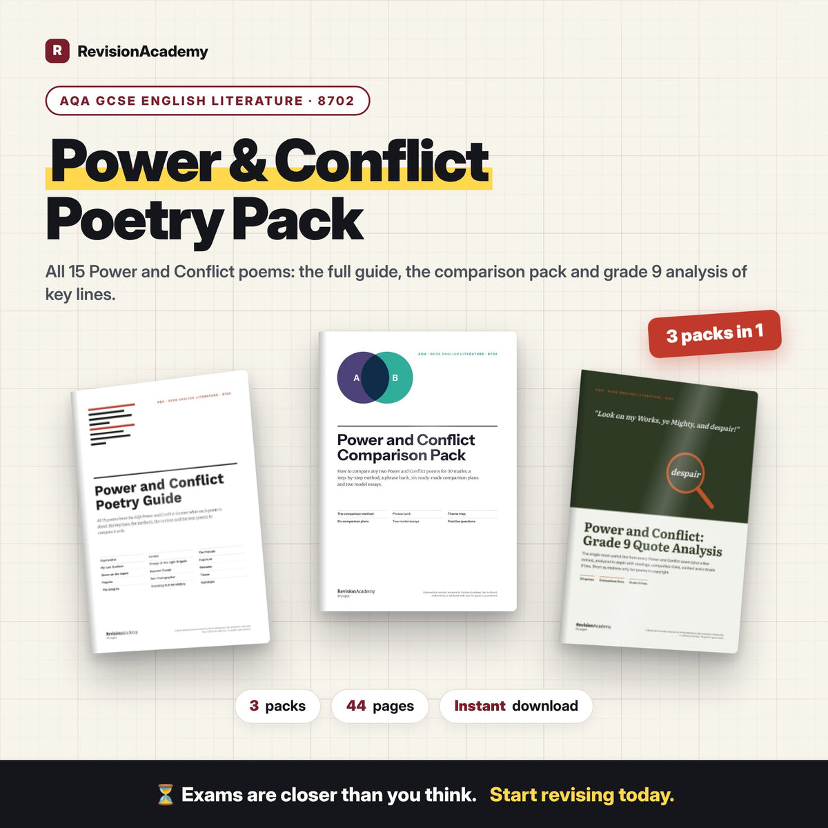 Power & Conflict Poetry Pack | AQA GCSE English Literature