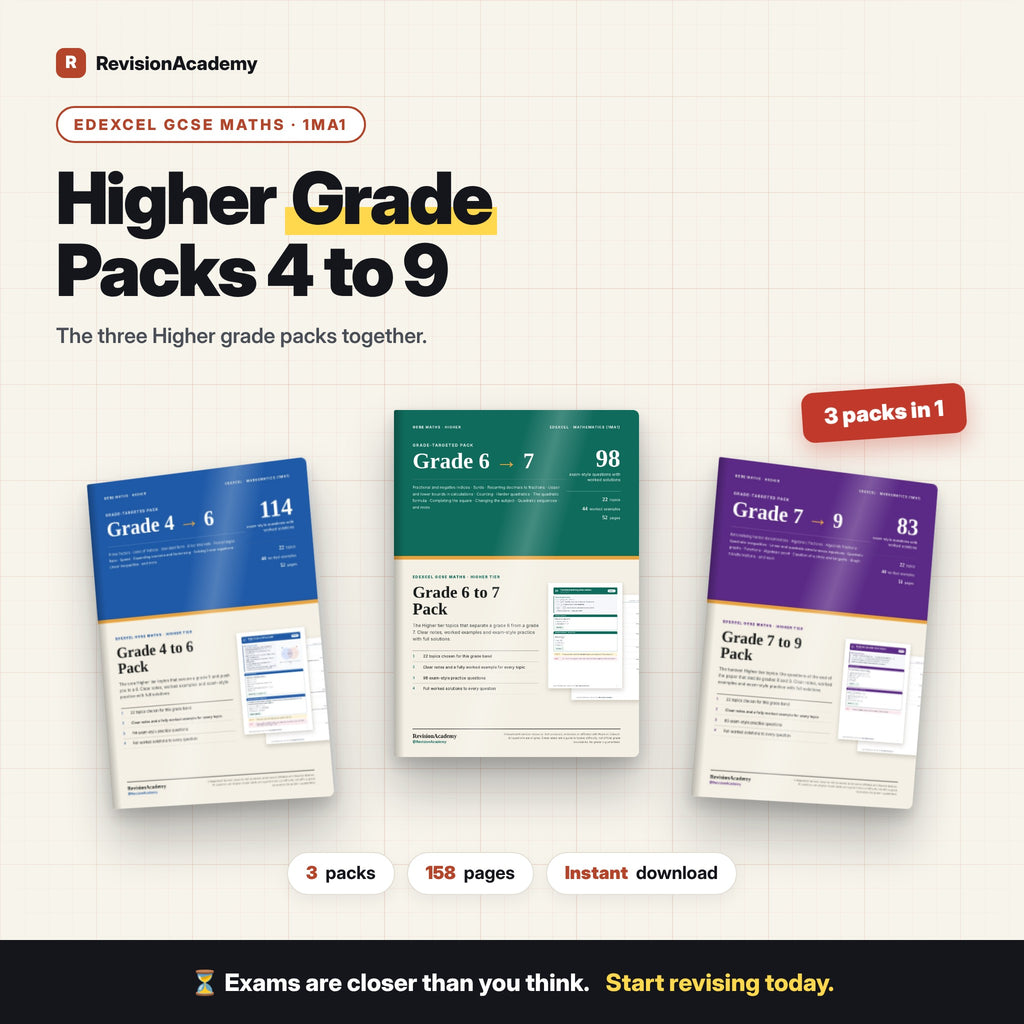Higher Grade Packs 4-9 | Edexcel GCSE Maths