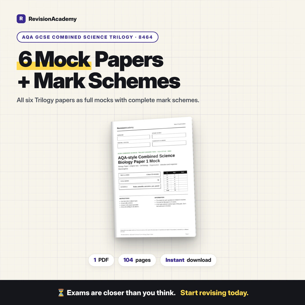 6 Mock Papers + Mark Schemes | AQA GCSE Combined Science Trilogy