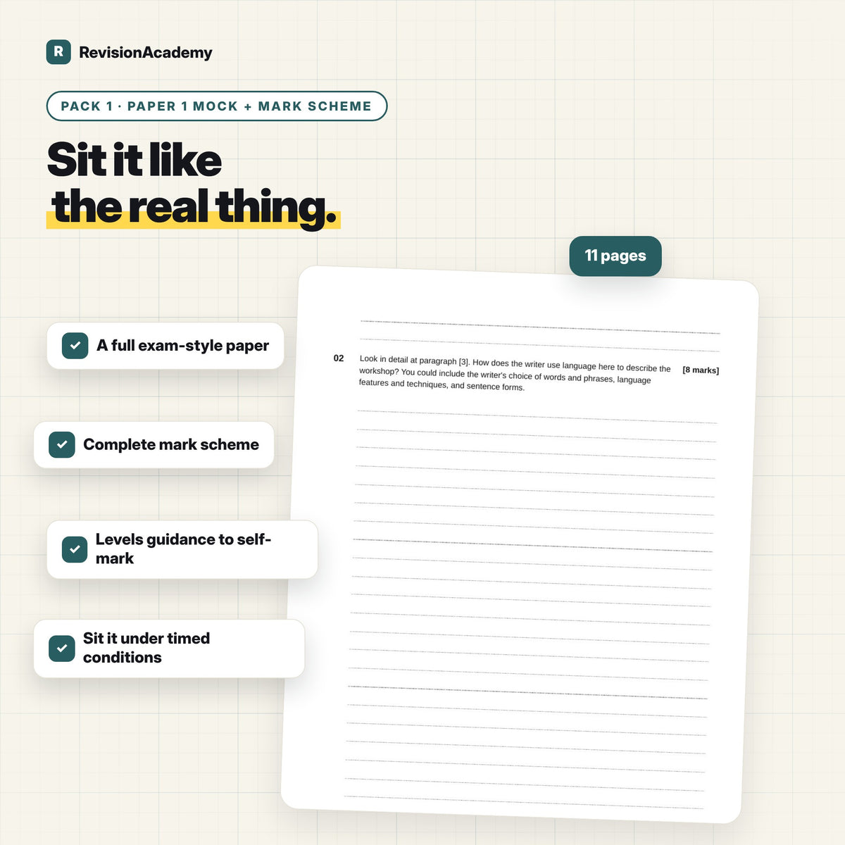 Mock Papers 1 & 2 + Mark Schemes | AQA GCSE English Language