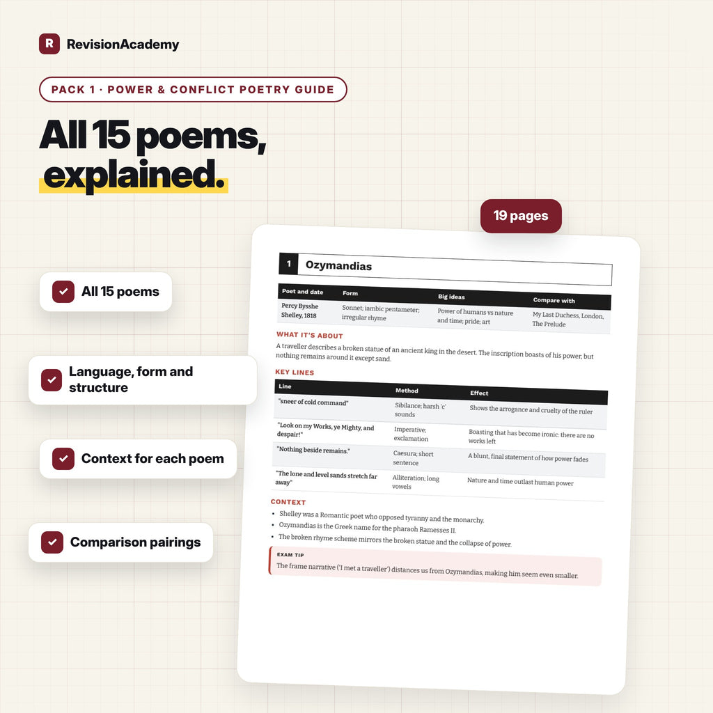 Power & Conflict Poetry Pack | AQA GCSE English Literature