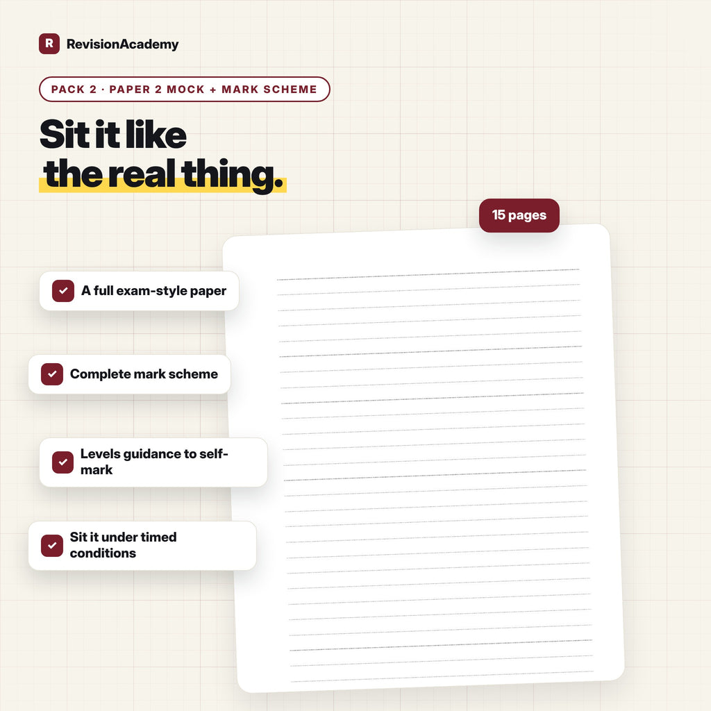 Mock Papers 1 & 2 + Mark Schemes | AQA GCSE English Literature