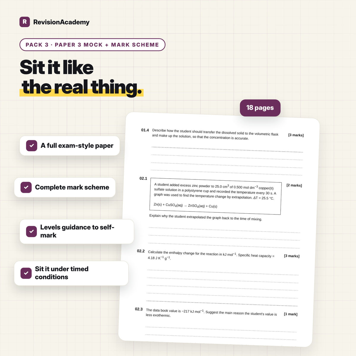 Exam Practice Pack | AQA A Level Chemistry